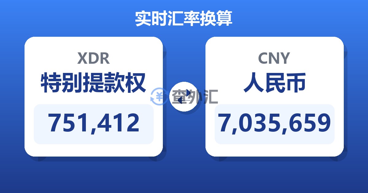 751,412特别提款权兑人民币