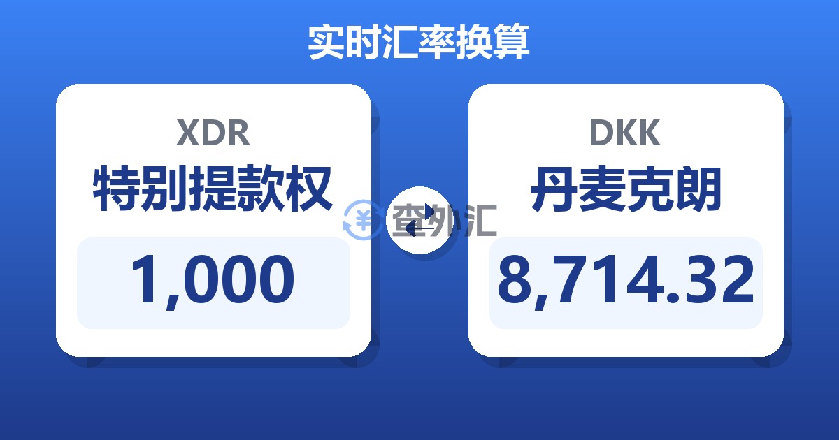 1,000特别提款权兑丹麦克朗