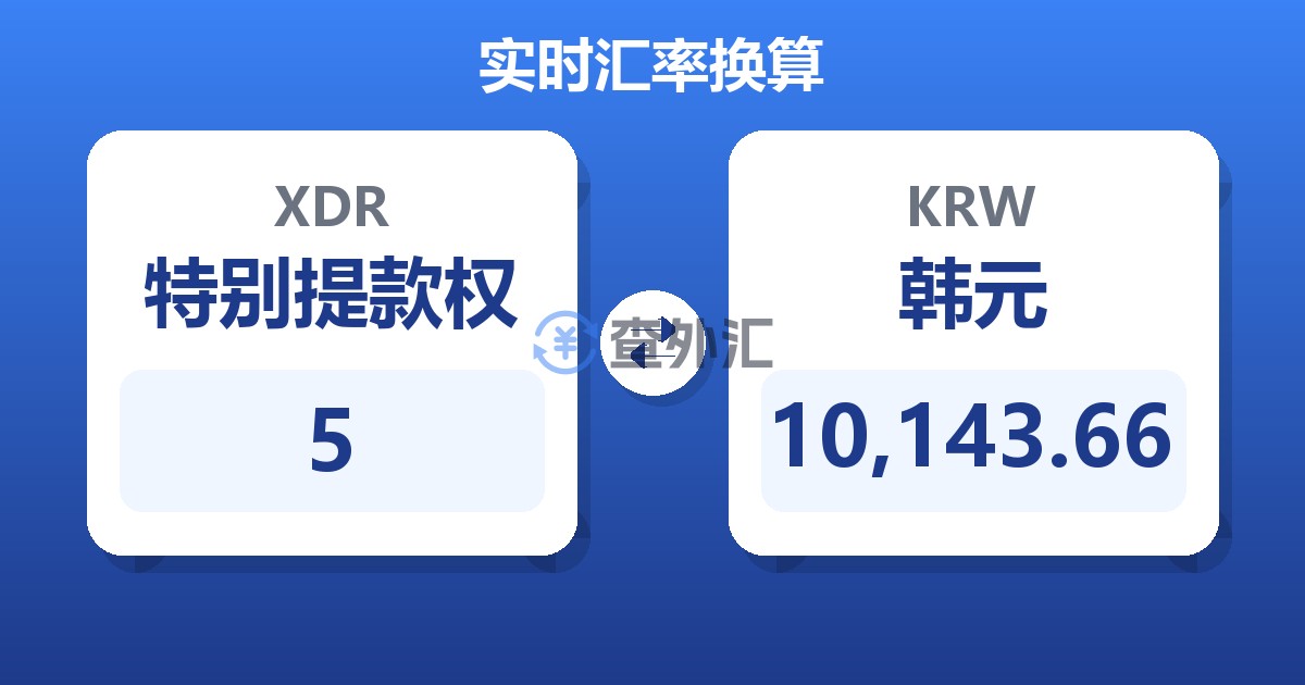 5特别提款权兑韩元