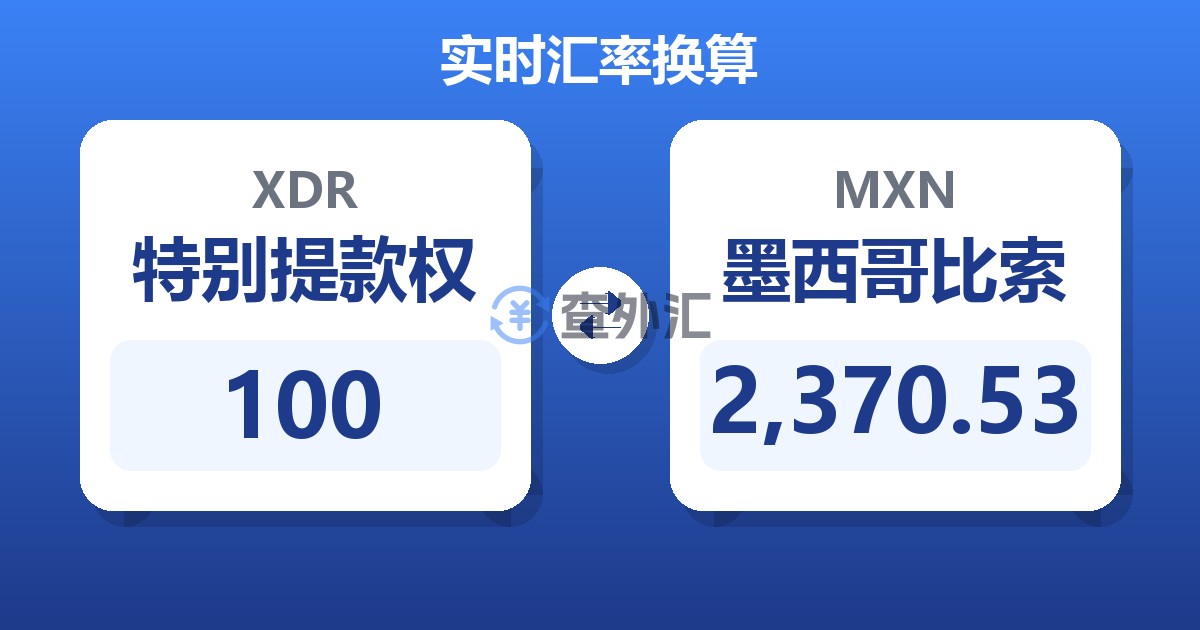 100特别提款权兑墨西哥比索