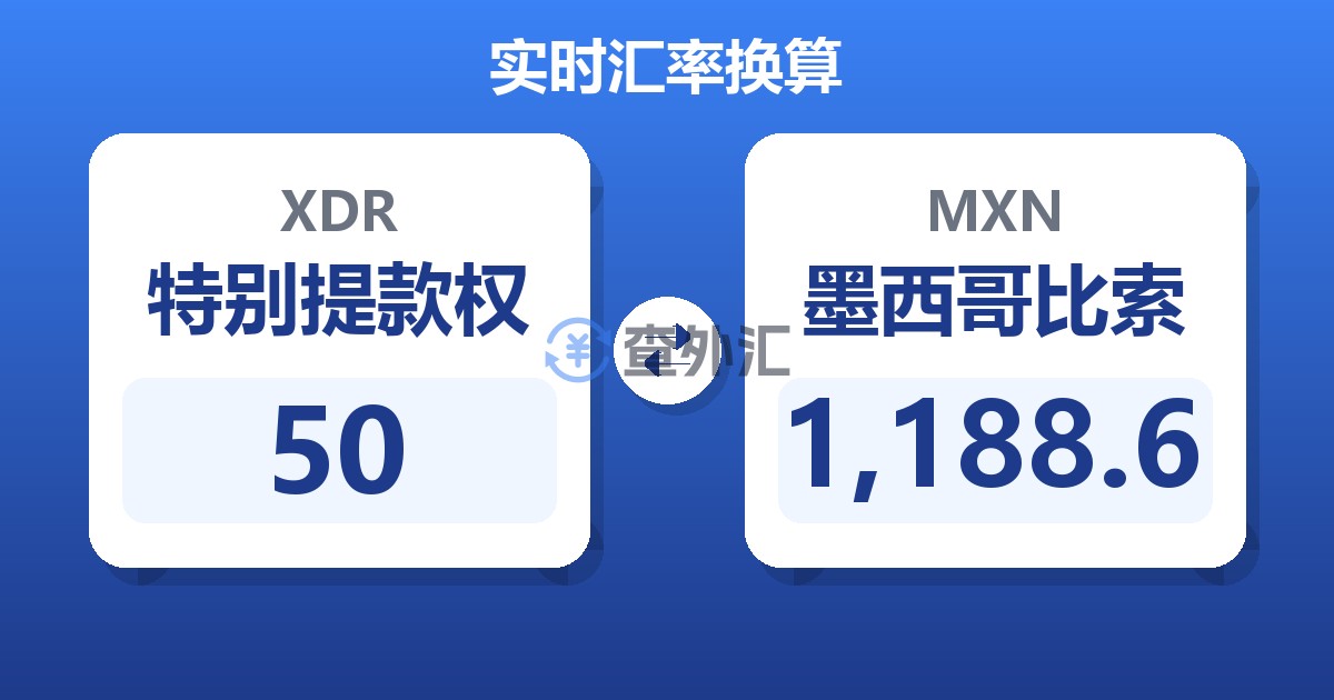 50特别提款权兑墨西哥比索