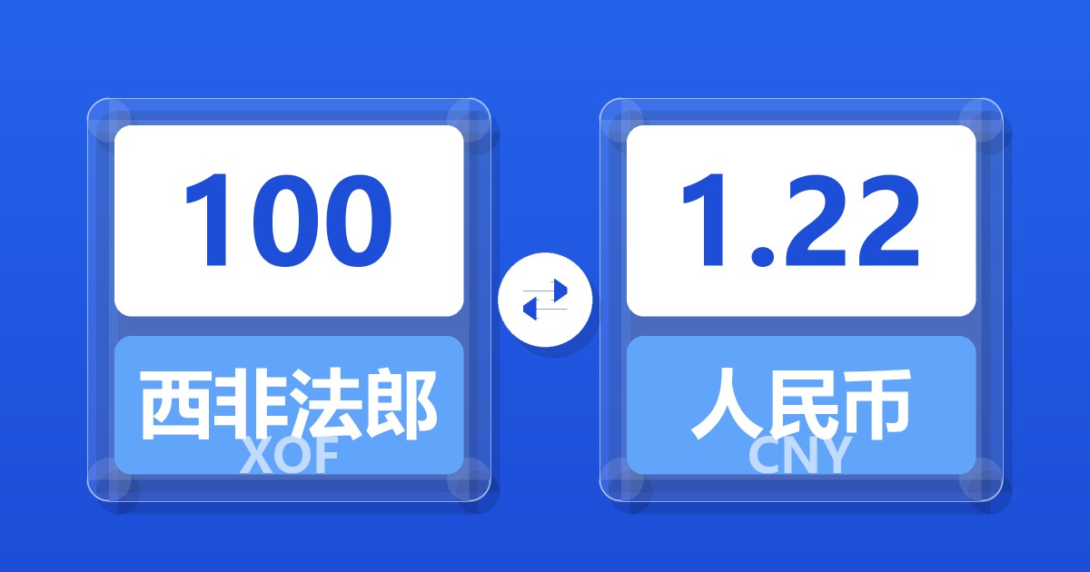 100西非法郎兑人民币