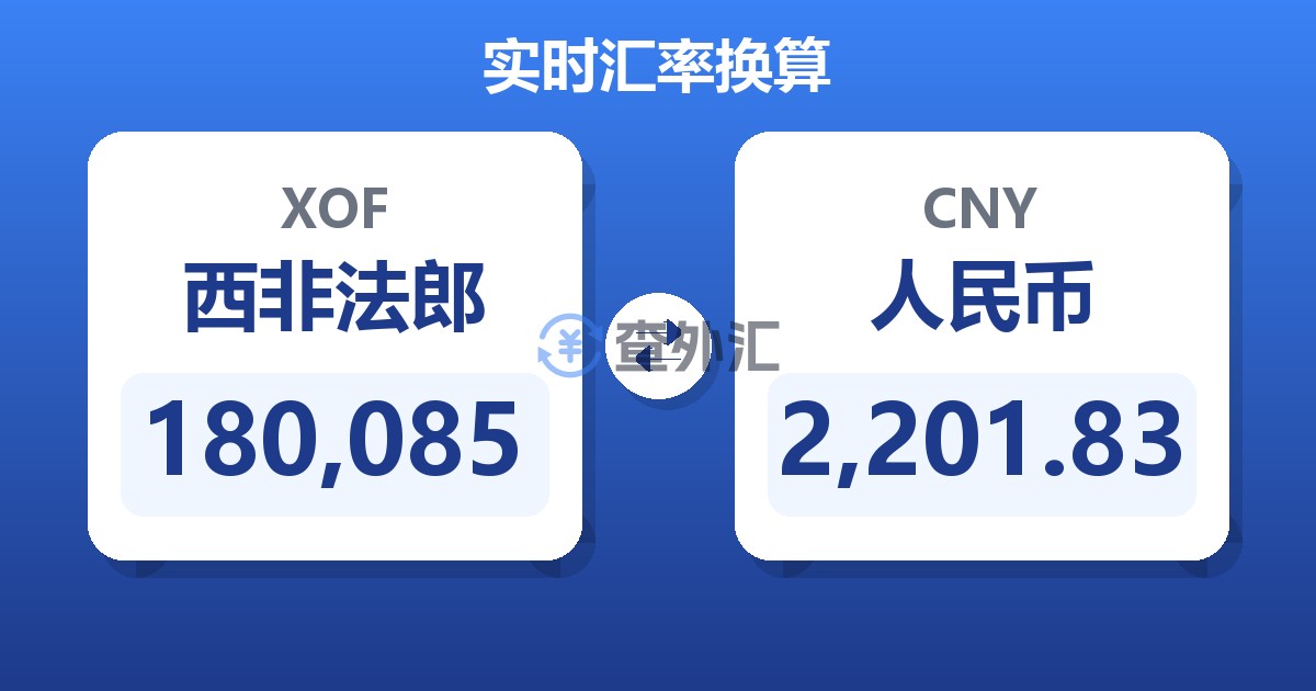 180,085西非法郎兑人民币