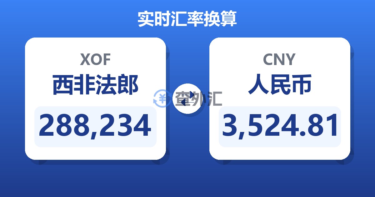 288,234西非法郎兑人民币