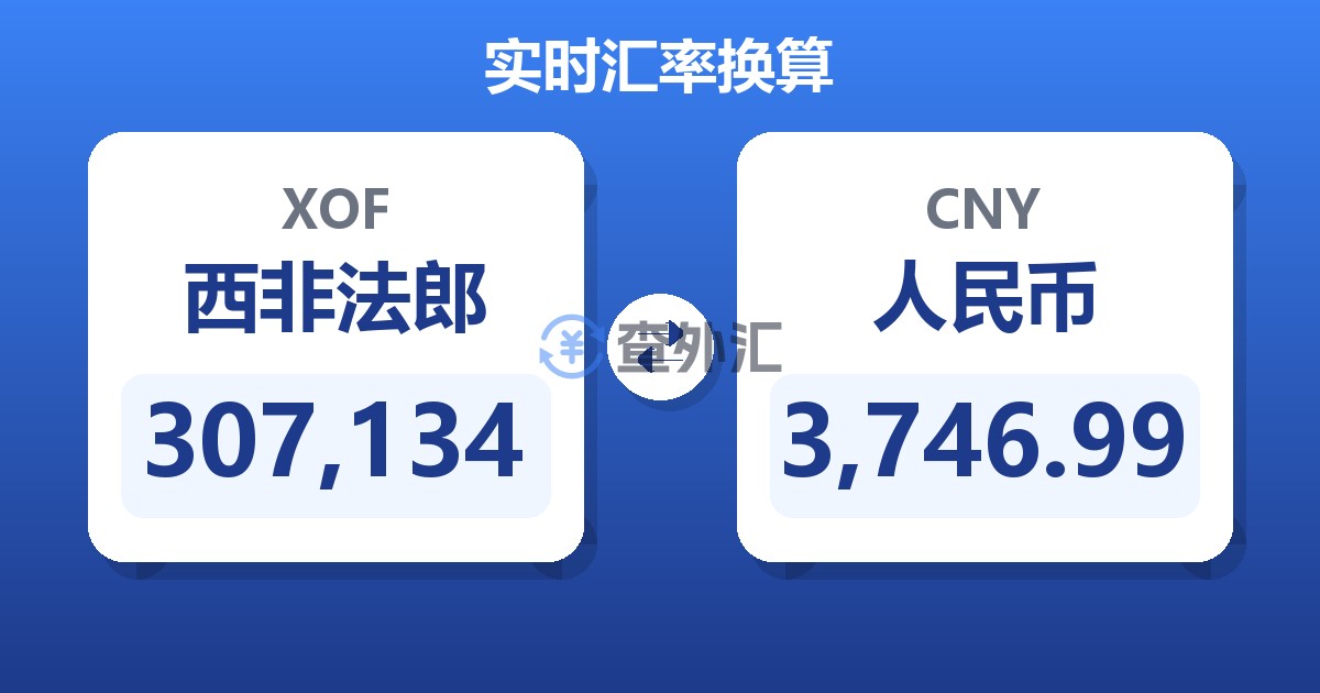 307,134西非法郎兑人民币