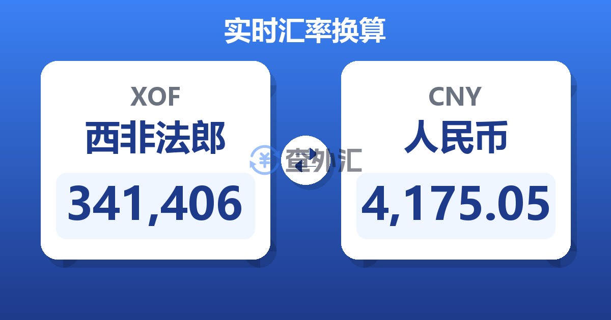 341,406西非法郎兑人民币