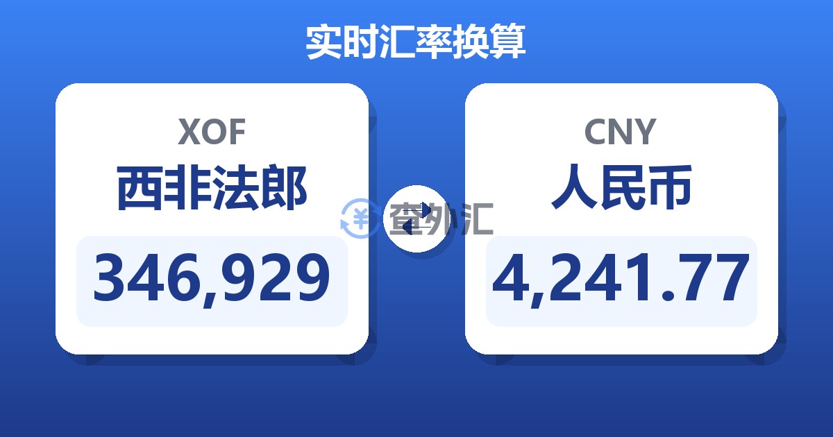 346,929西非法郎兑人民币