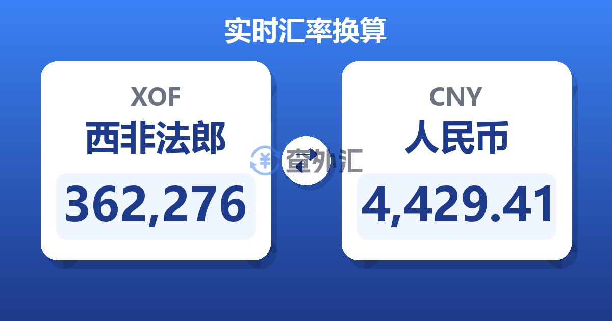 362,276西非法郎兑人民币