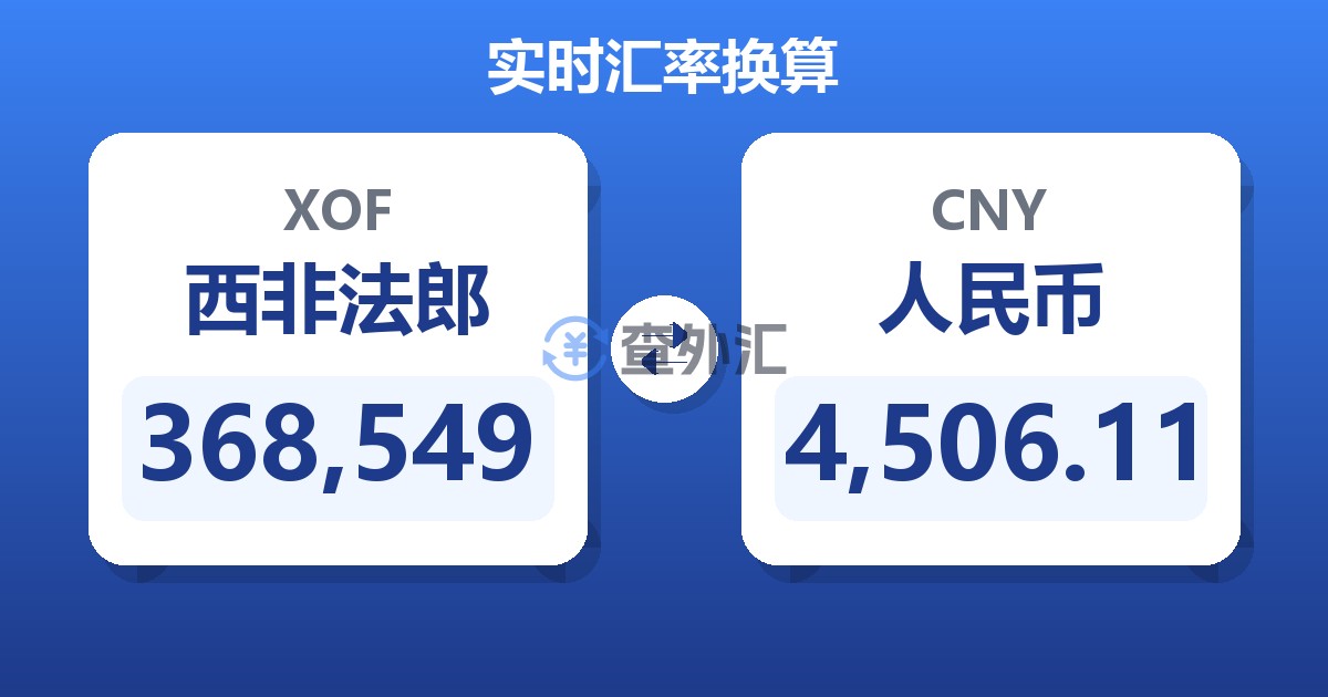 368,549西非法郎兑人民币