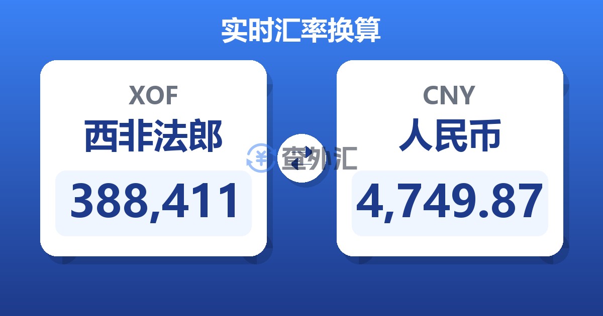 388,411西非法郎兑人民币