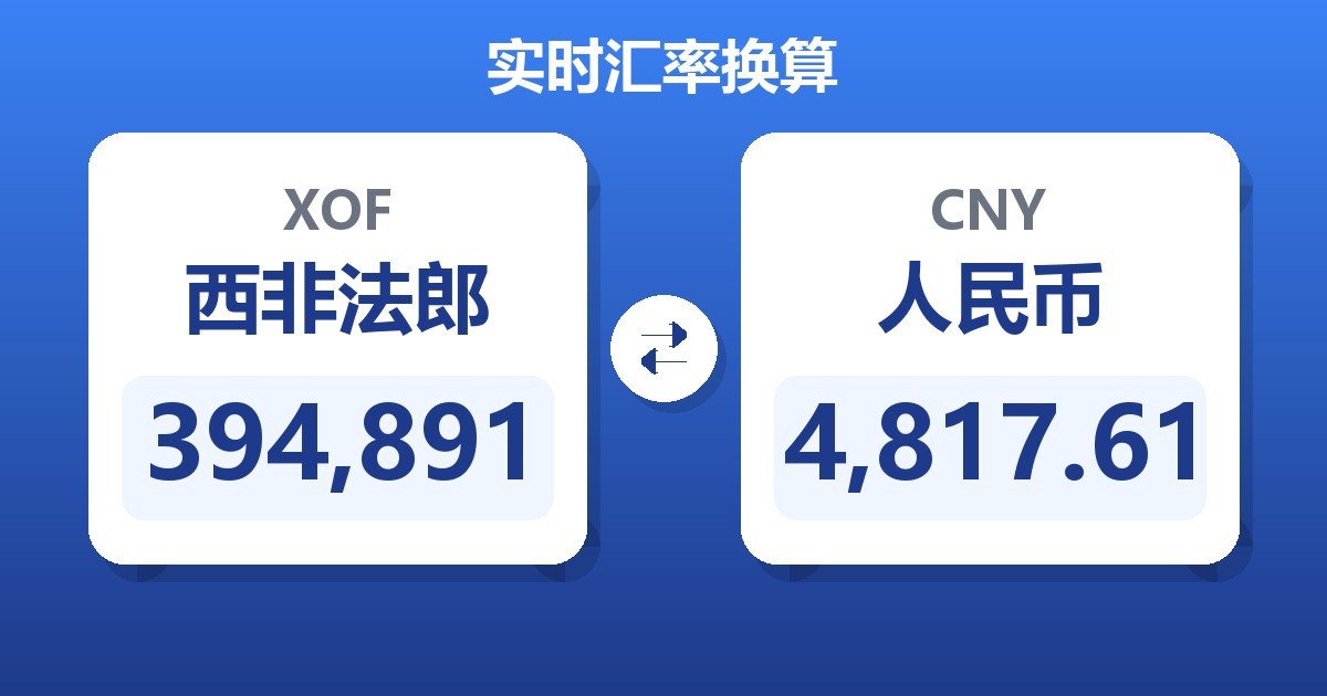 394,891西非法郎兑人民币