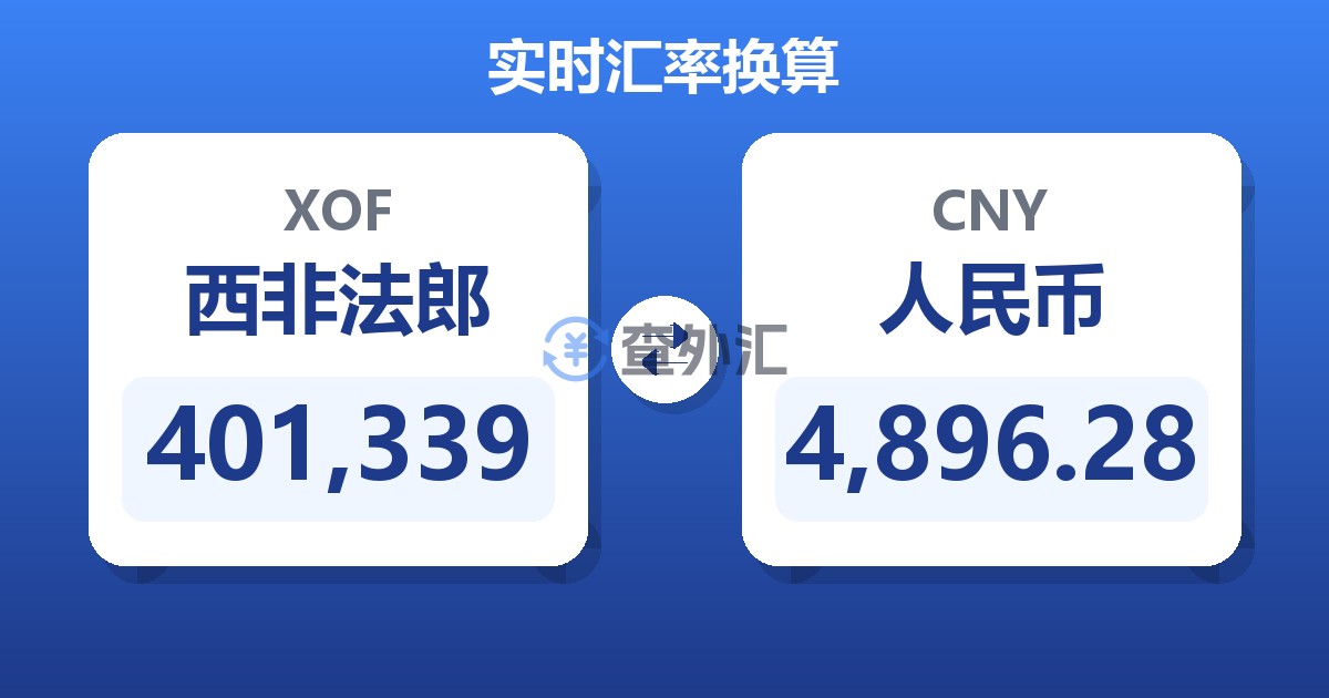 401,339西非法郎兑人民币