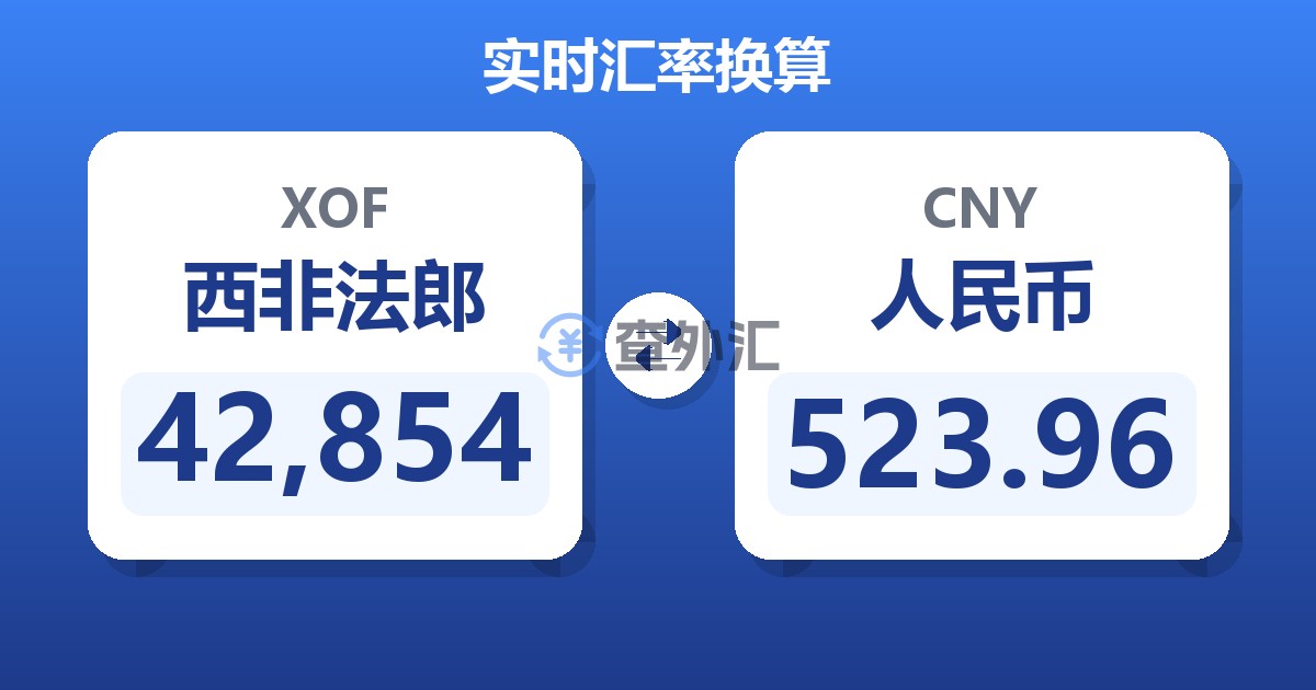 42,854西非法郎兑人民币