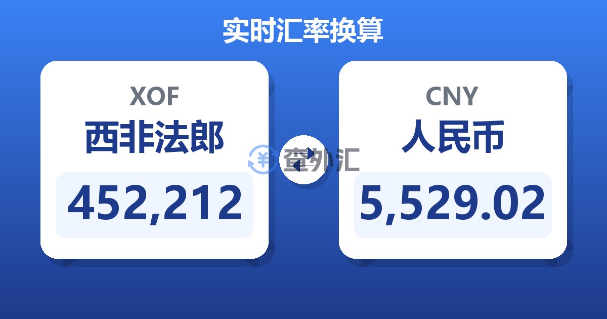 452,212西非法郎兑人民币
