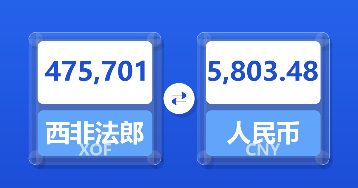475,701西非法郎兑人民币