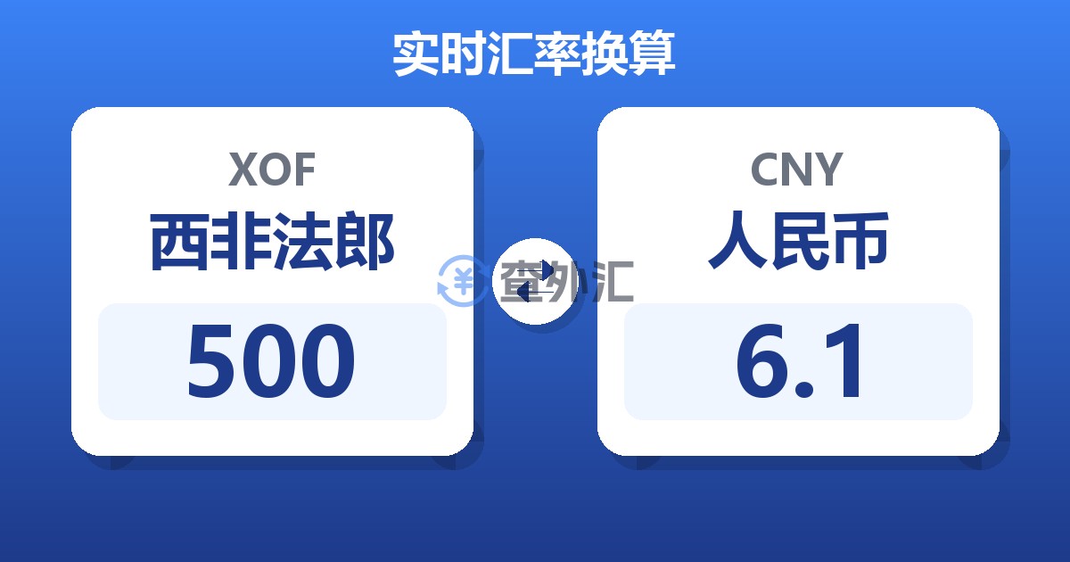 500西非法郎兑人民币