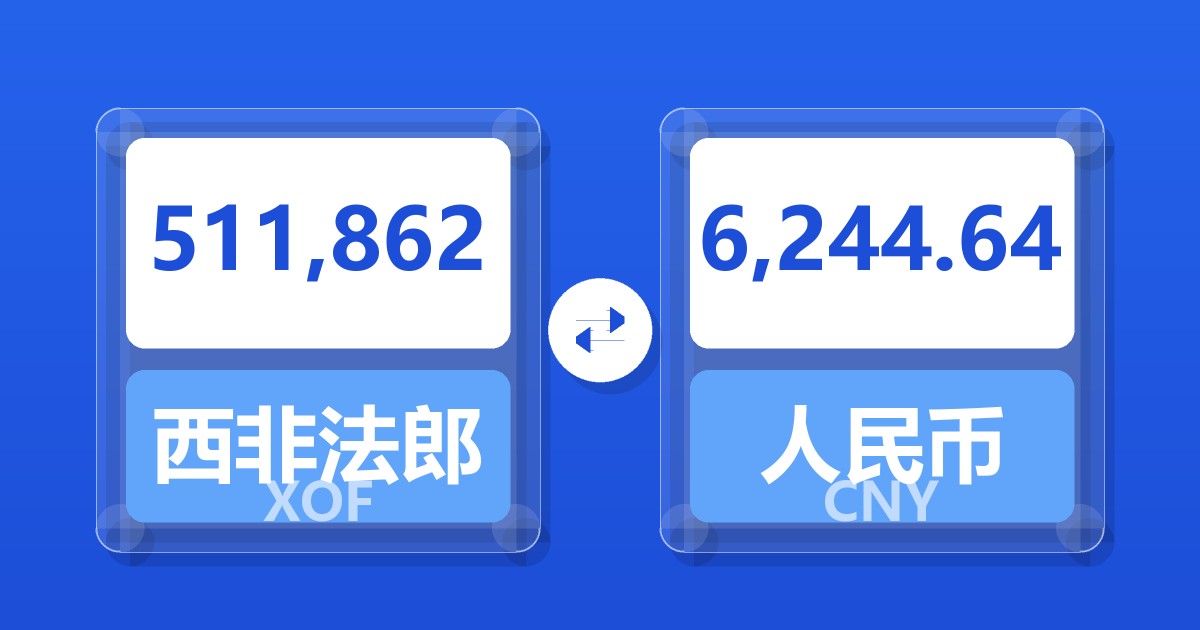511,862西非法郎兑人民币