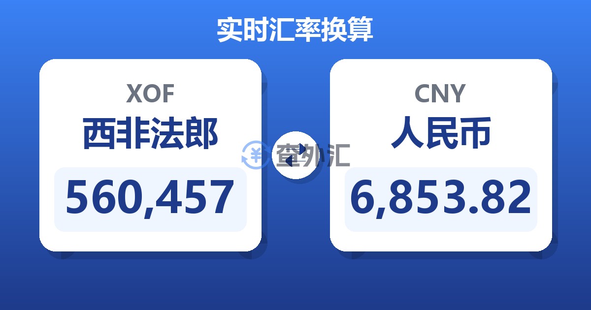 560,457西非法郎兑人民币
