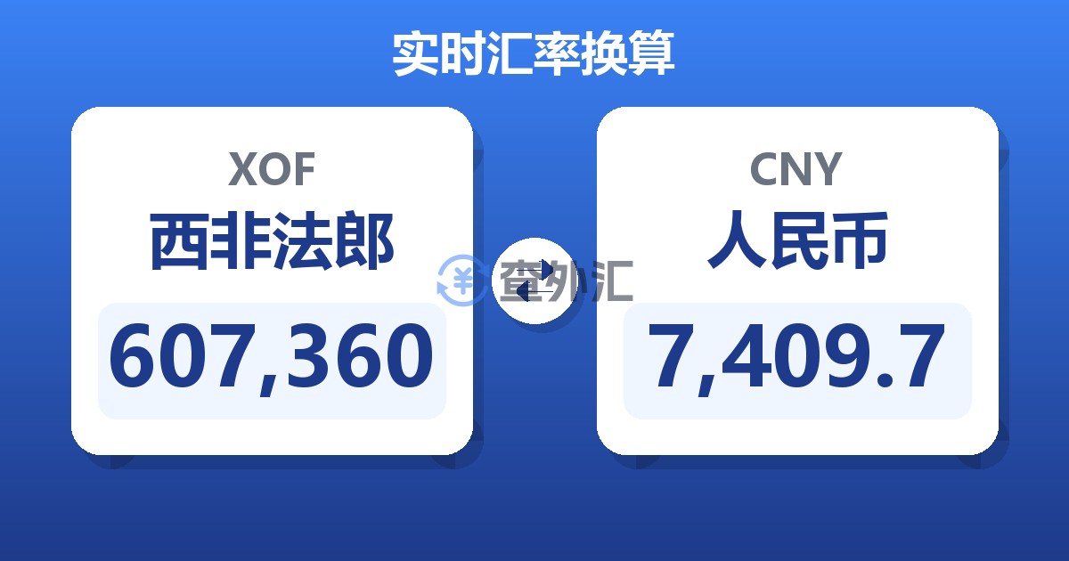 607,360西非法郎兑人民币