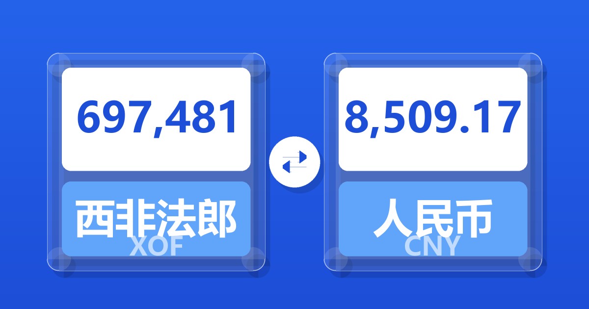 697,481西非法郎兑人民币