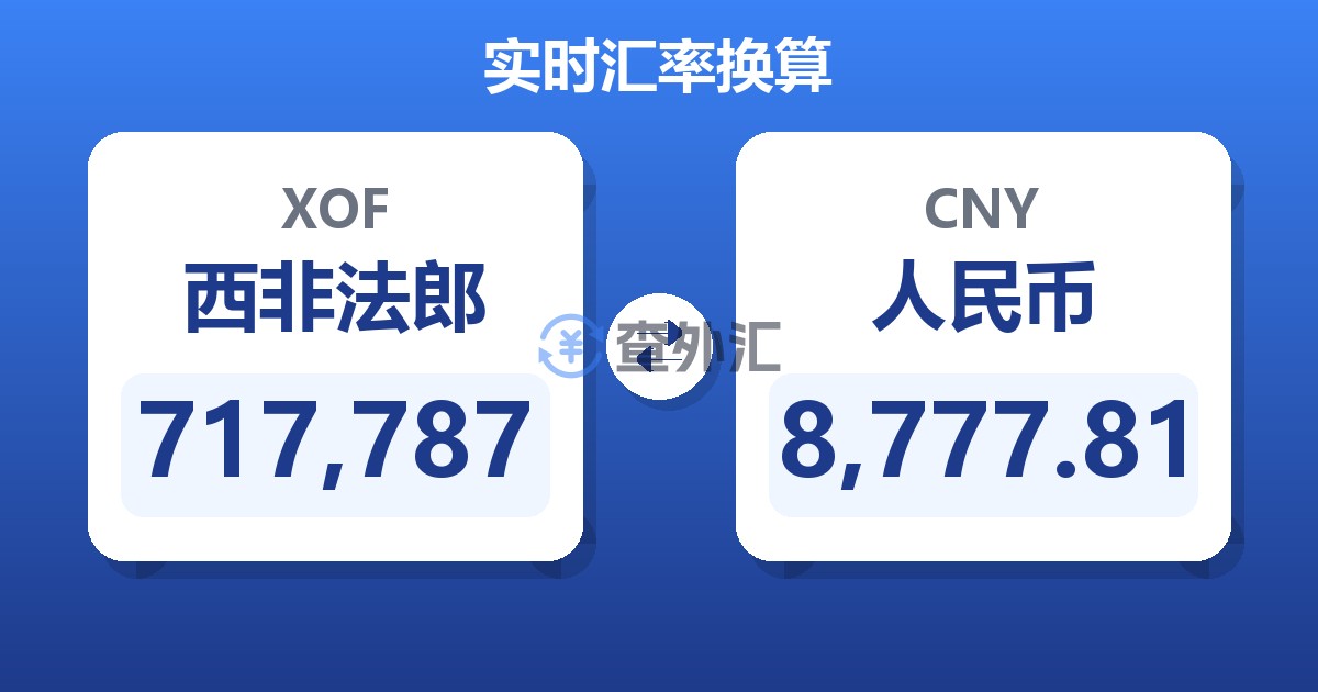 717,787西非法郎兑人民币