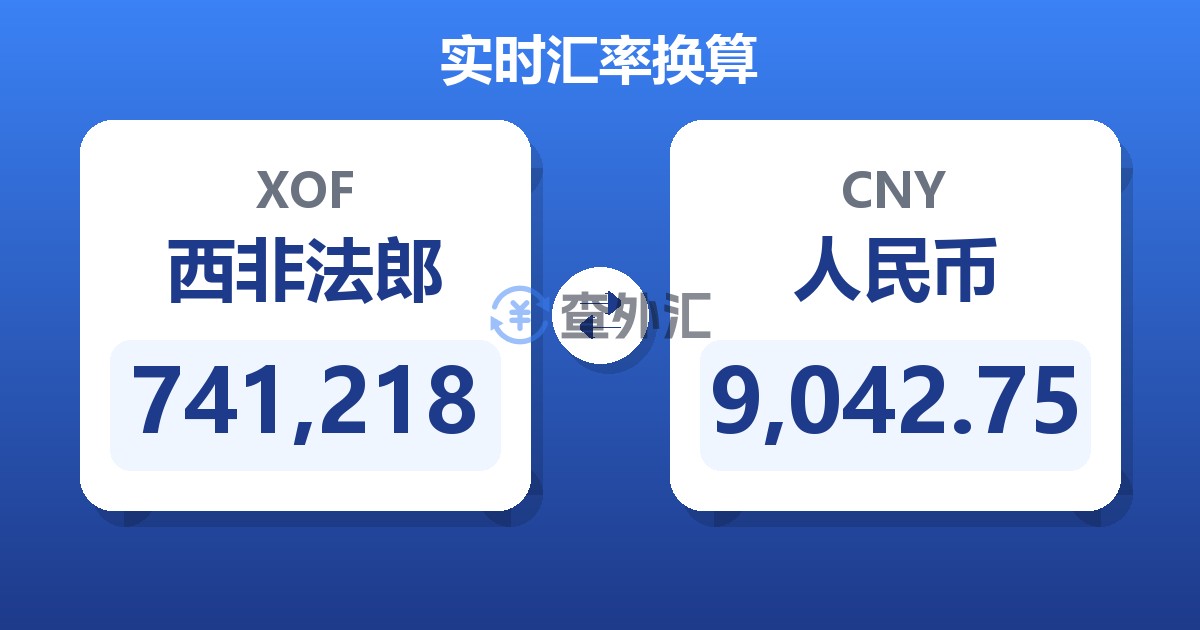 741,218西非法郎兑人民币