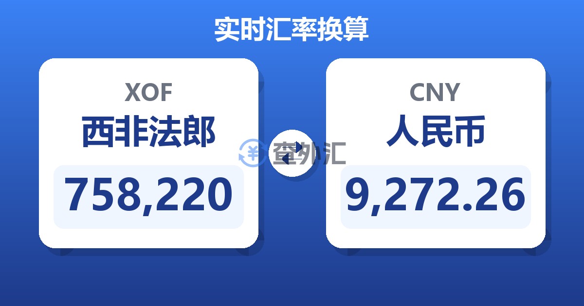 758,220西非法郎兑人民币
