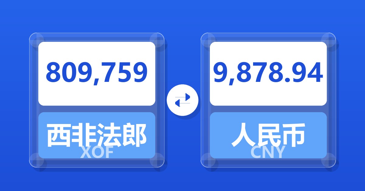 809,759西非法郎兑人民币