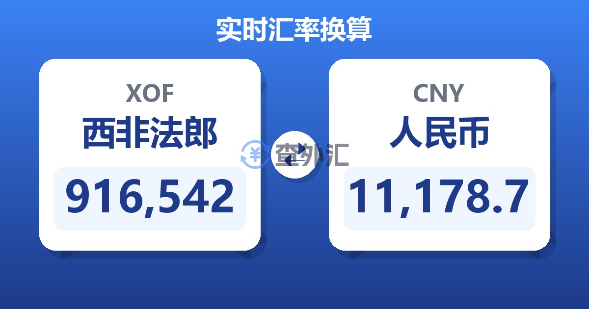 916,542西非法郎兑人民币