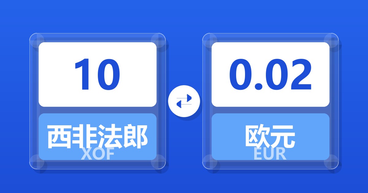 10西非法郎兑欧元