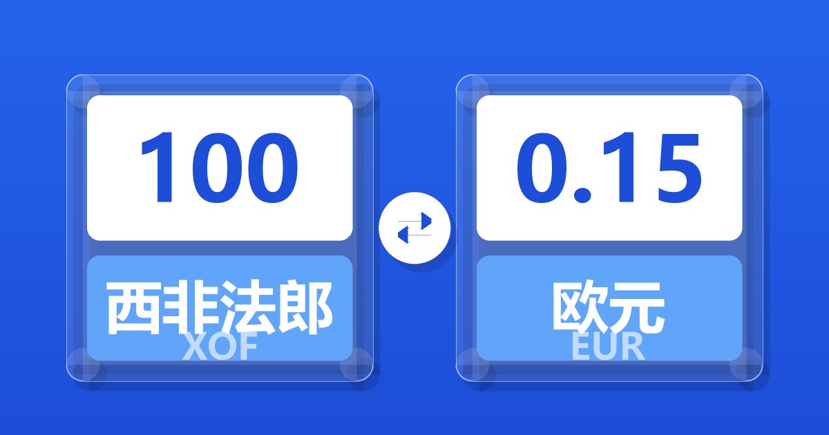100西非法郎兑欧元