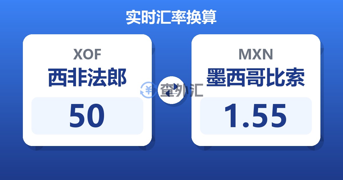 50西非法郎兑墨西哥比索