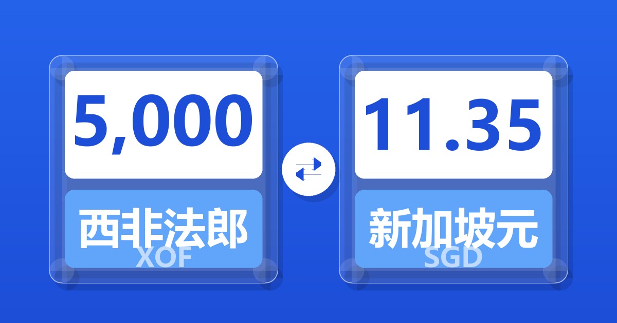 5,000西非法郎兑新加坡元