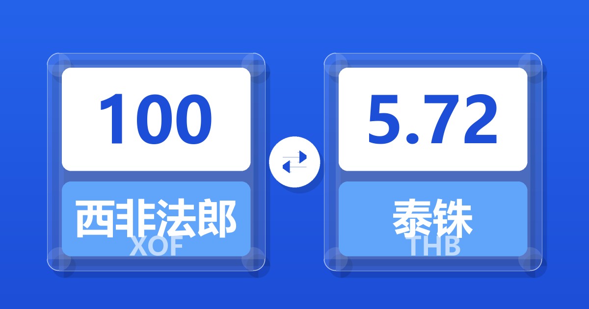 100西非法郎兑泰铢
