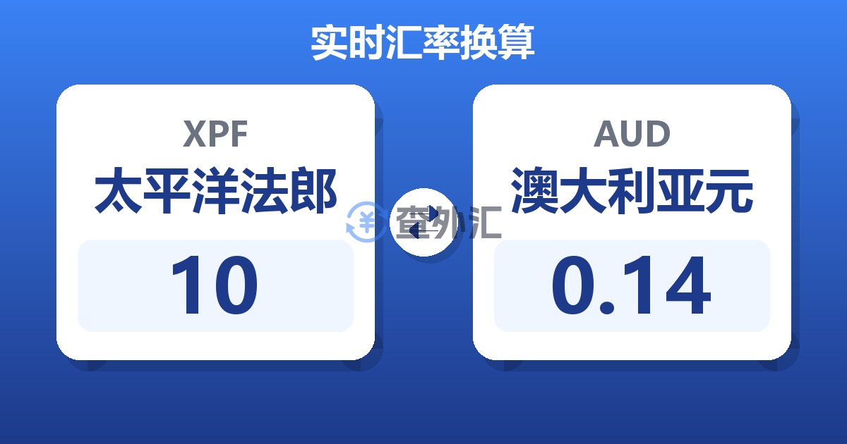 10太平洋法郎兑澳大利亚元