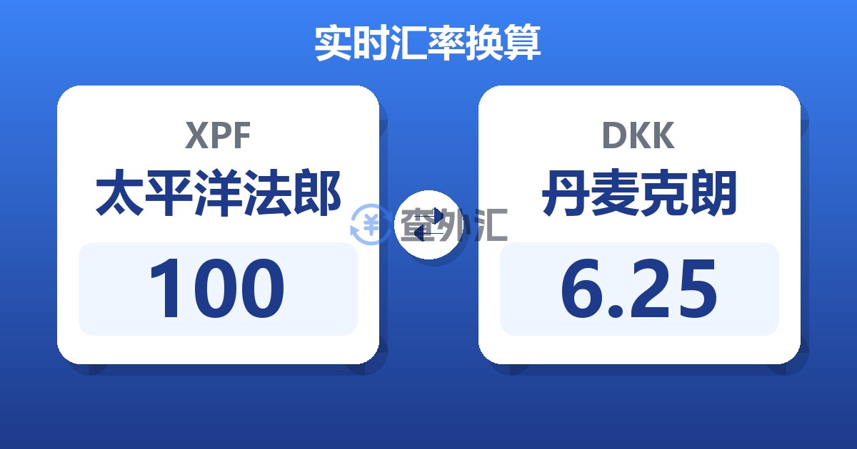 100太平洋法郎兑丹麦克朗