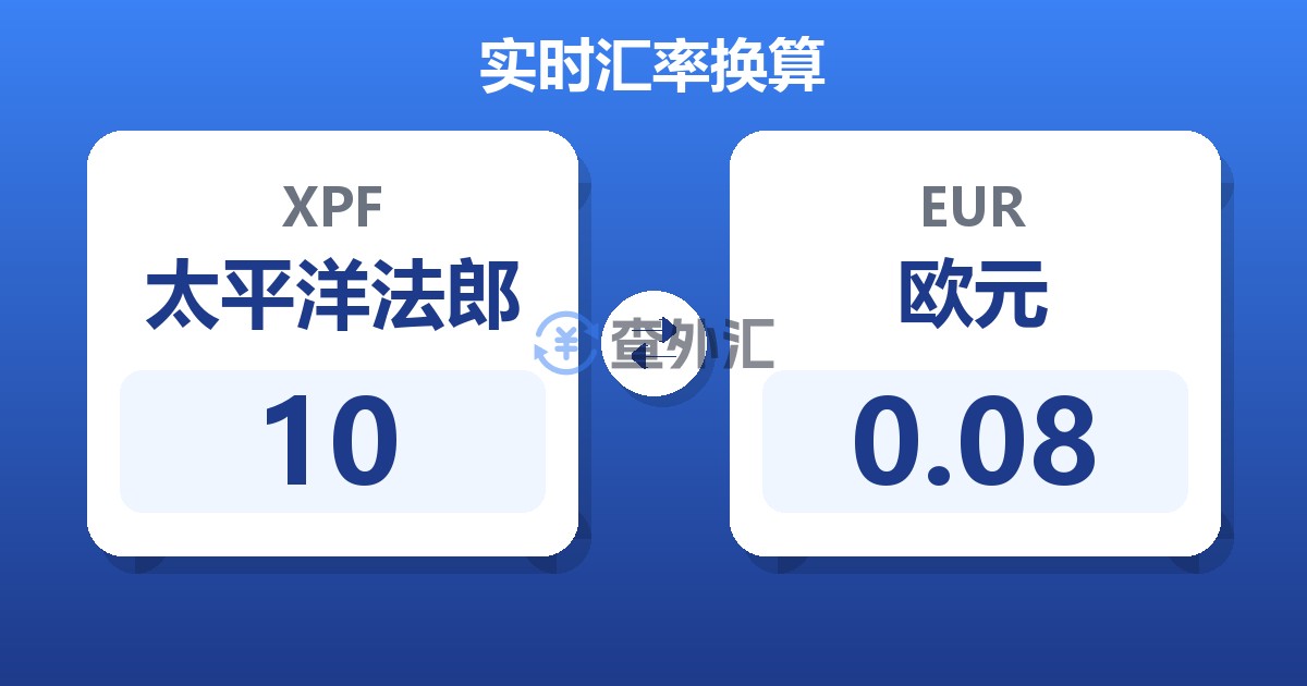 10太平洋法郎兑欧元