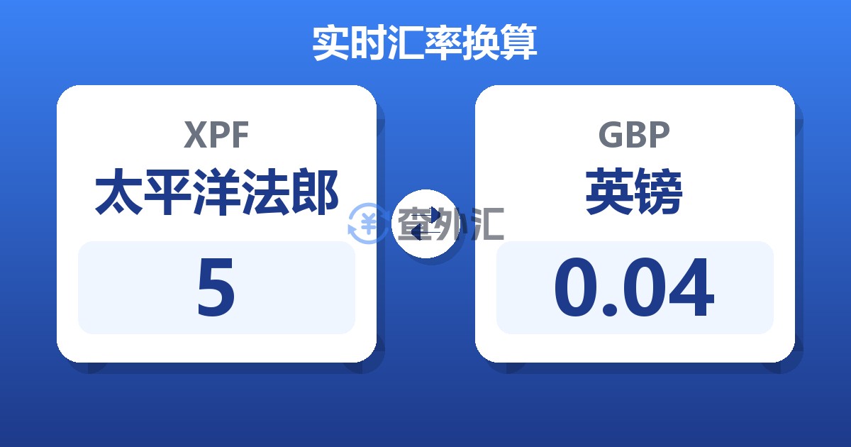 5太平洋法郎兑英镑