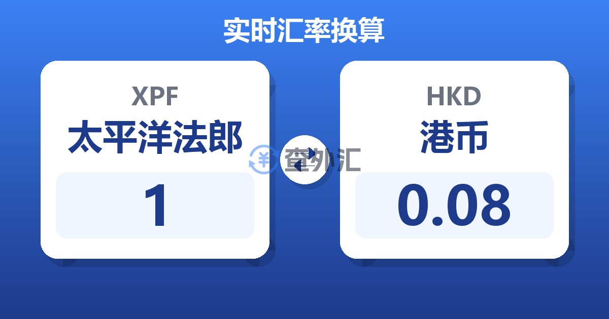 1太平洋法郎兑港币