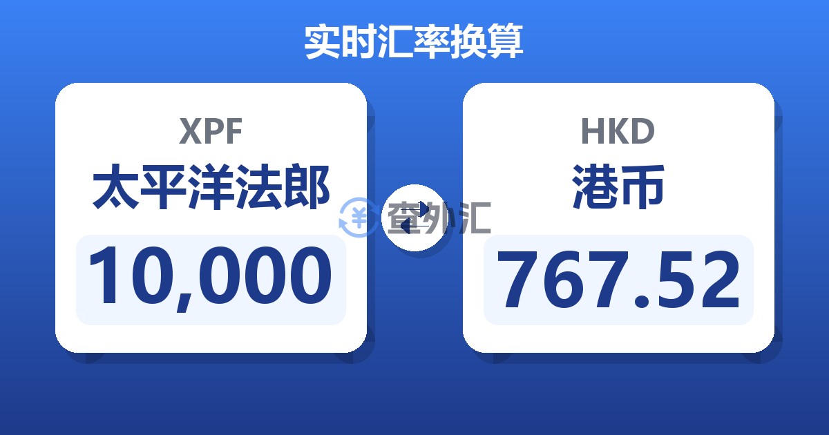 10,000太平洋法郎兑港币