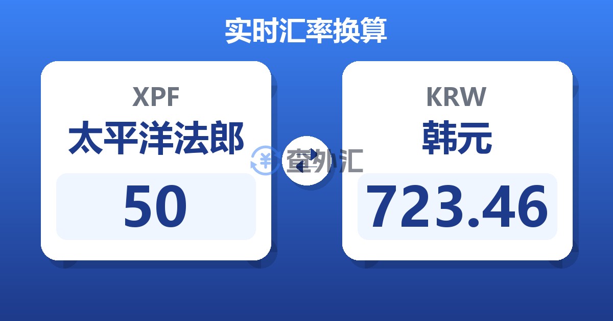 50太平洋法郎兑韩元