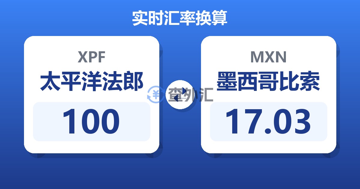 100太平洋法郎兑墨西哥比索