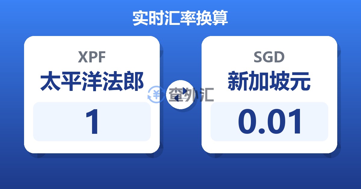 1太平洋法郎兑新加坡元