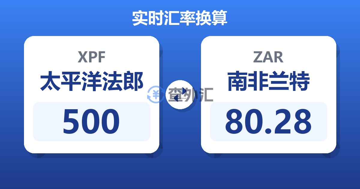 500太平洋法郎兑南非兰特