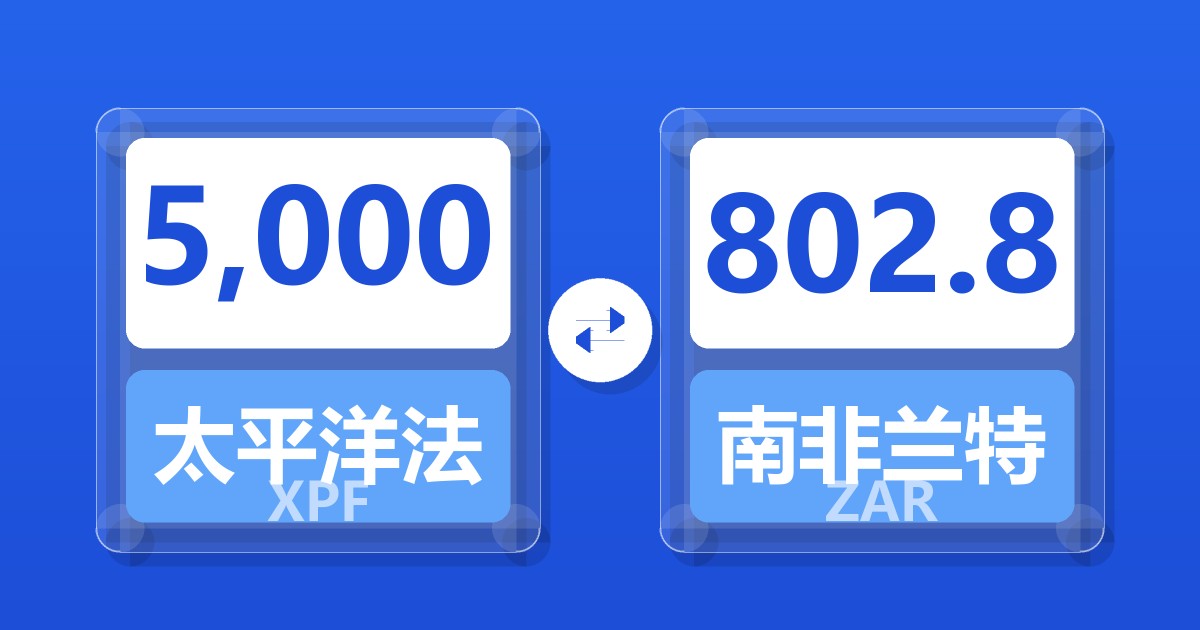 5,000太平洋法郎兑南非兰特