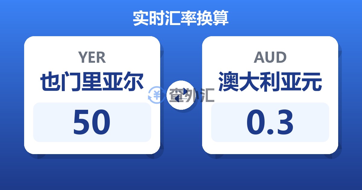 50也门里亚尔兑澳大利亚元