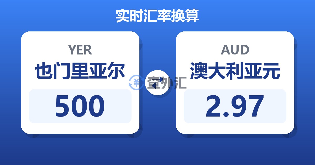 500也门里亚尔兑澳大利亚元