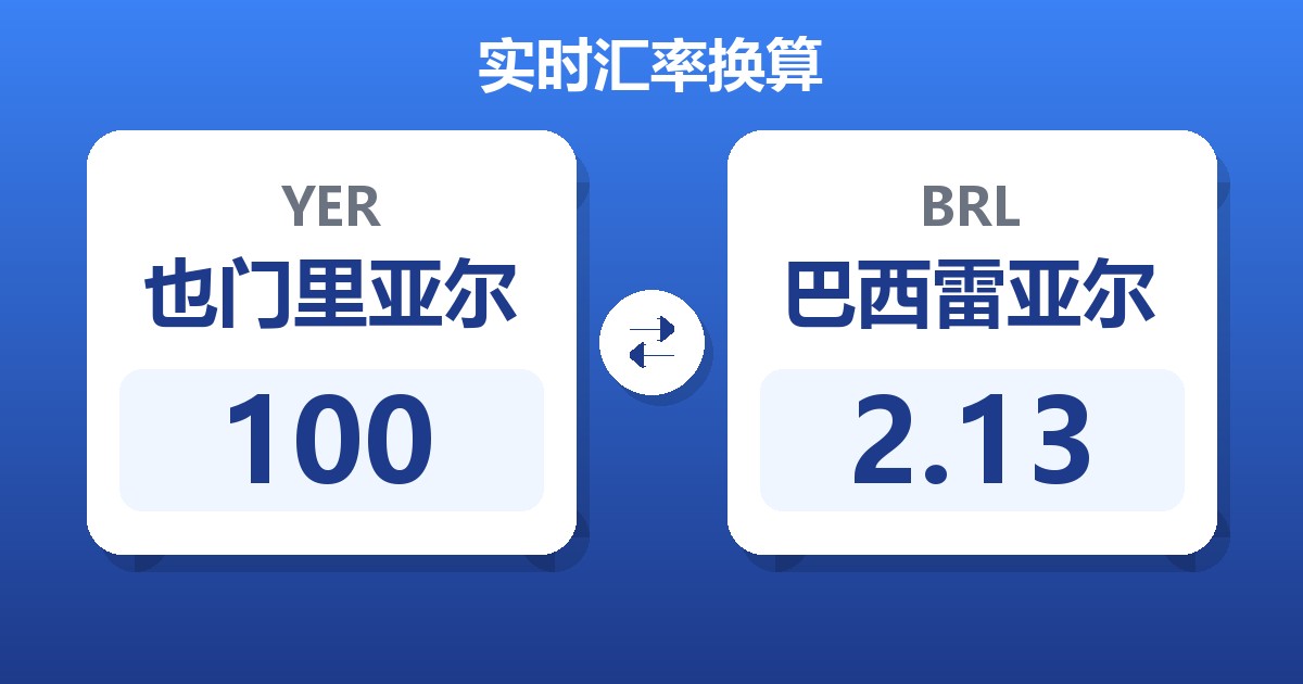 100也门里亚尔兑巴西雷亚尔