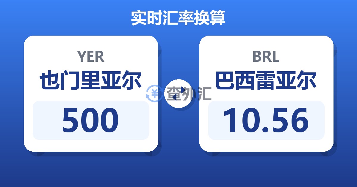 500也门里亚尔兑巴西雷亚尔