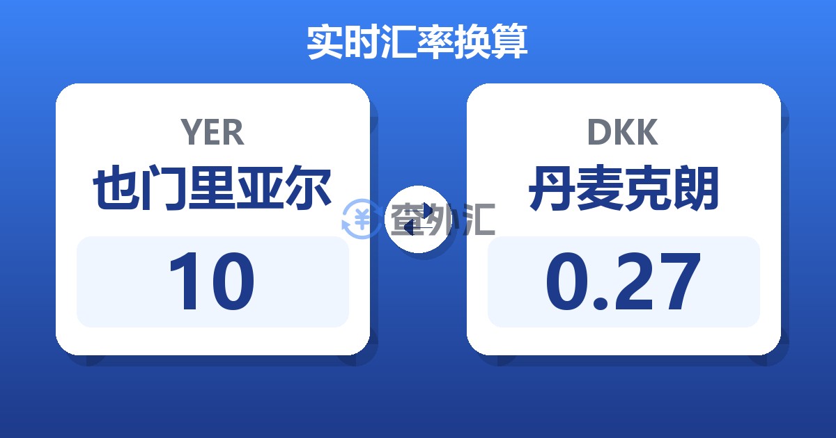 10也门里亚尔兑丹麦克朗